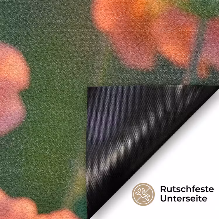 Bloemenveld - Zonnestralen - Oranje Deurmat klein -antislip_DE