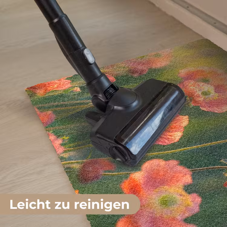 Bloemenveld - Zonnestralen - Oranje Deurmat klein -reinigen_DE