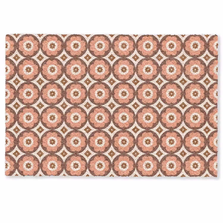 Bloemvormen - Patroon - Roze - Vintage Deurmat klein -zkaufland3d