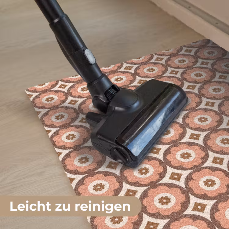 Bloemvormen - Patroon - Roze - Vintage Deurmat klein -reinigen_DE