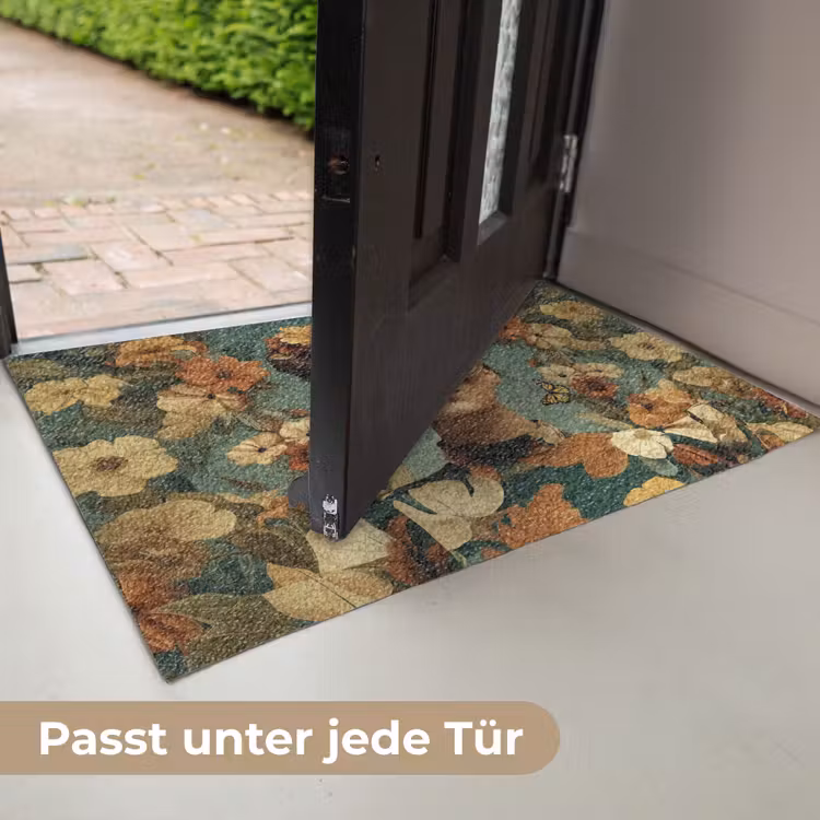 Bloemenkrans - Vrouwengezicht - Zonnebril - Oranje Deurmat klein -USP_DE