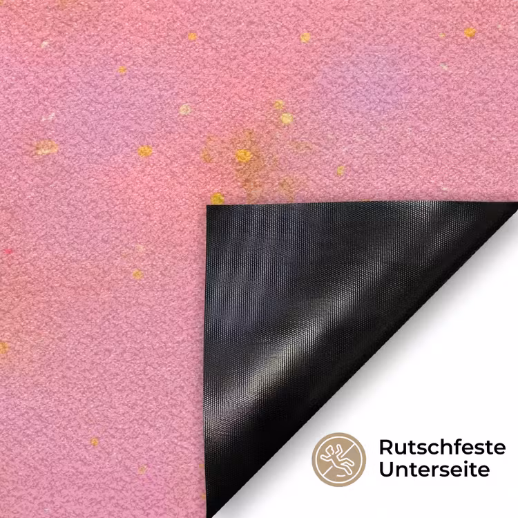 Bloemenweide - Heuvels - Silhouet - Roze Deurmat klein -antislip_DE