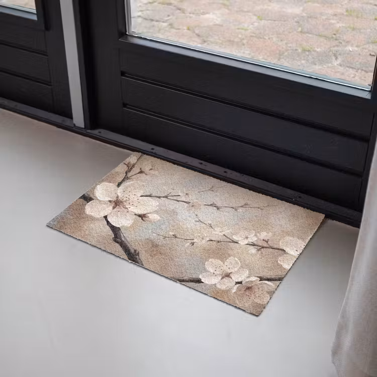 Bloesem - Takken - Schilderij - Beige - Serene Deurmat klein -sfeer2