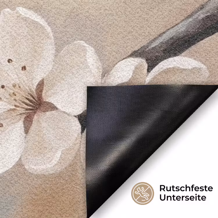 Bloesem - Takken - Schilderij - Beige - Serene Deurmat klein -antislip_DE