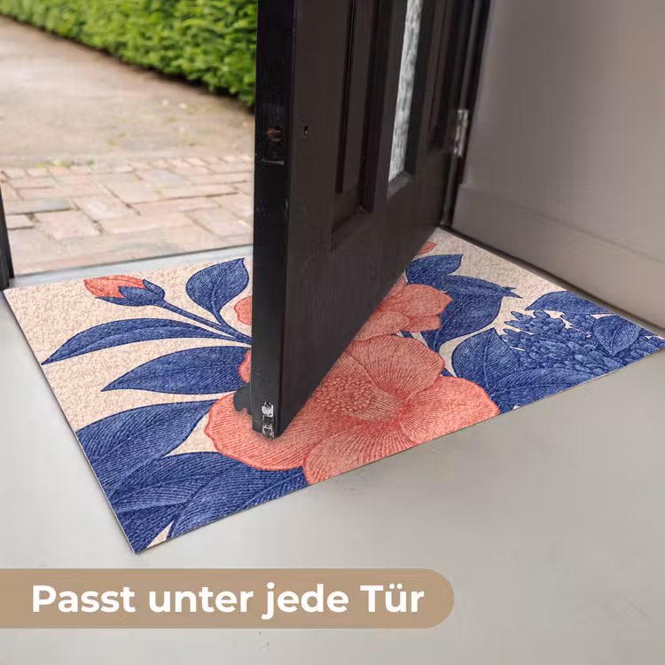 Fußmatte - Blüten – Blätter – Botanik - Bloemen - Bladeren - Botanisch Deurmat klein