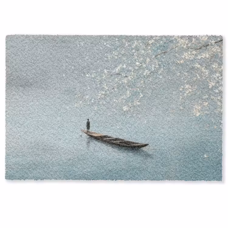 Bloesems - Minimalistisch - Wateroppervlak - Boot Deurmat klein -zkaufland3d