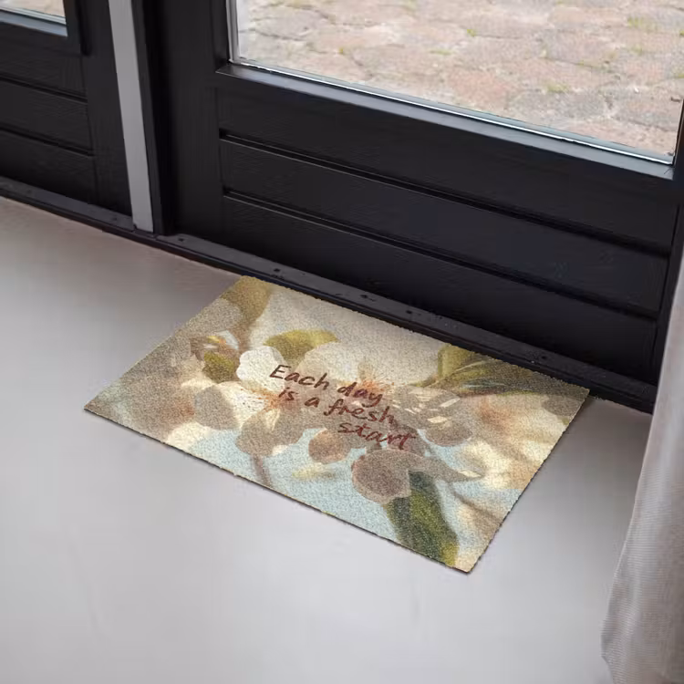 Bloesems - Zonlicht - Quote - Wit Deurmat klein -sfeer2