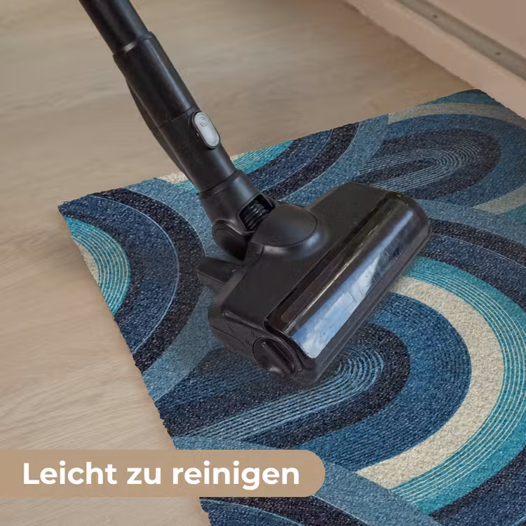 Bogen - Geometrisch - Patroon - Blauw - Retro Deurmat klein 898 -reinigen_DE