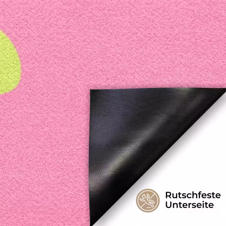Bonjour - Roze - Fel groen Deurmat klein -antislip_DE