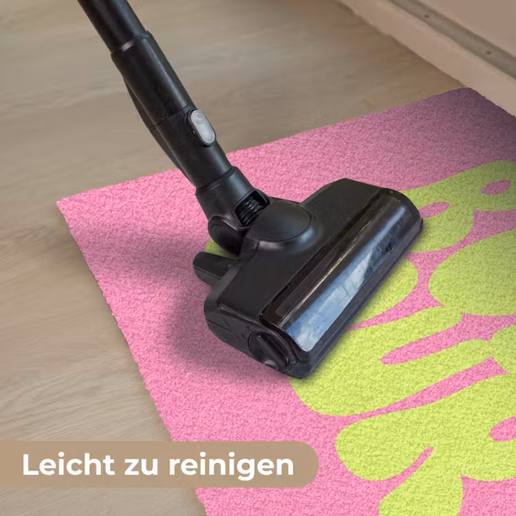 Bonjour - Roze - Fel groen Deurmat klein -reinigen_DE