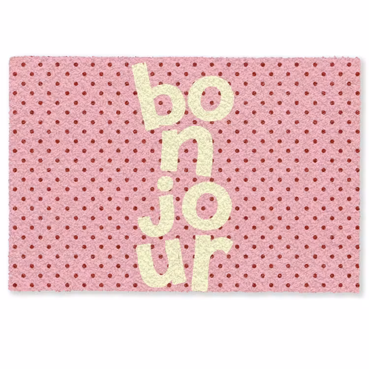 Bonjour - Stippen - Roze- Geel Deurmat klein -zkaufland3d