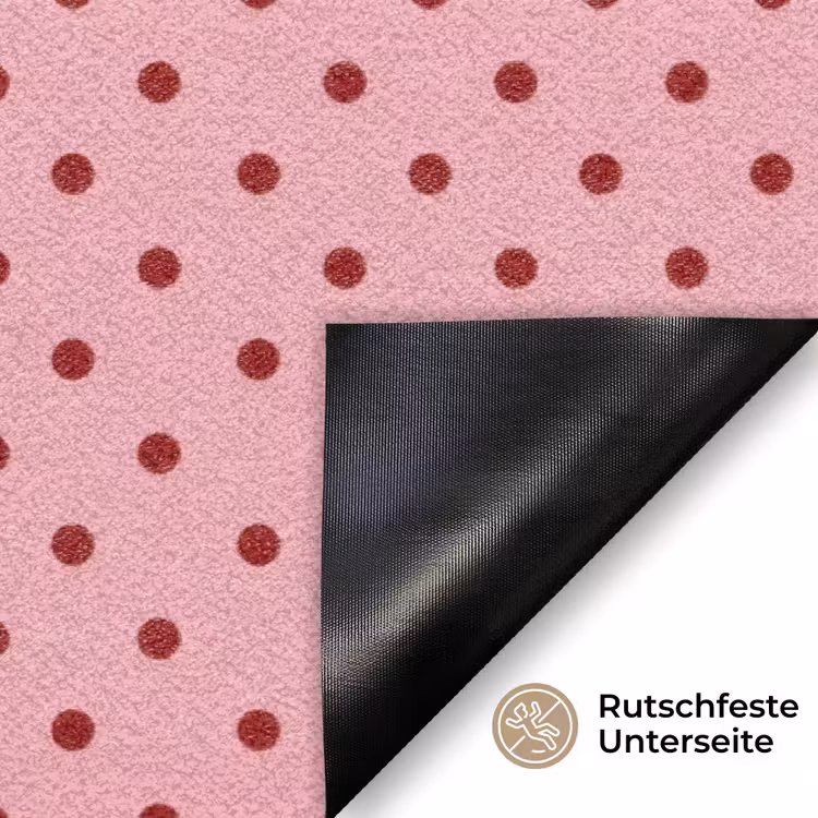 Bonjour - Stippen - Roze- Geel Deurmat klein -antislip_DE