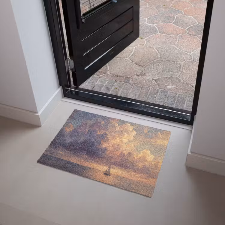 Boot - Zonsondergang - Zee - Natuur - Goud Deurmat klein -sfeer5