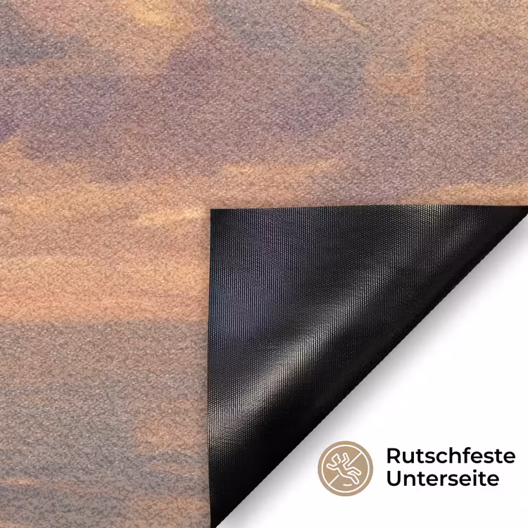 Boot - Zonsondergang - Zee - Natuur - Goud Deurmat klein -antislip_DE