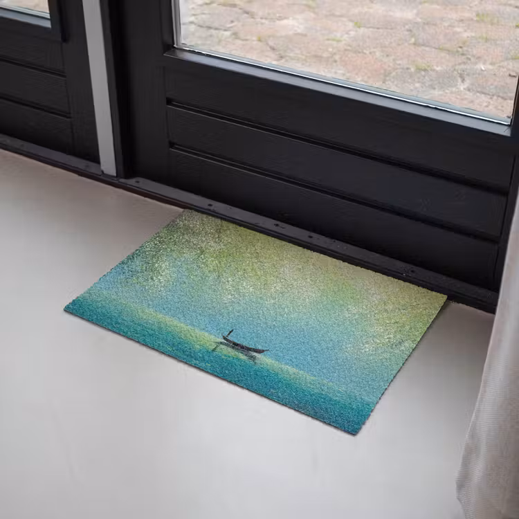 Bootje - Water - Bladeren - Bloesems Deurmat klein -sfeer2