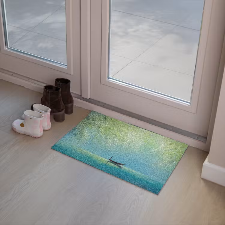 Bootje - Water - Bladeren - Bloesems Deurmat klein -sfeer3