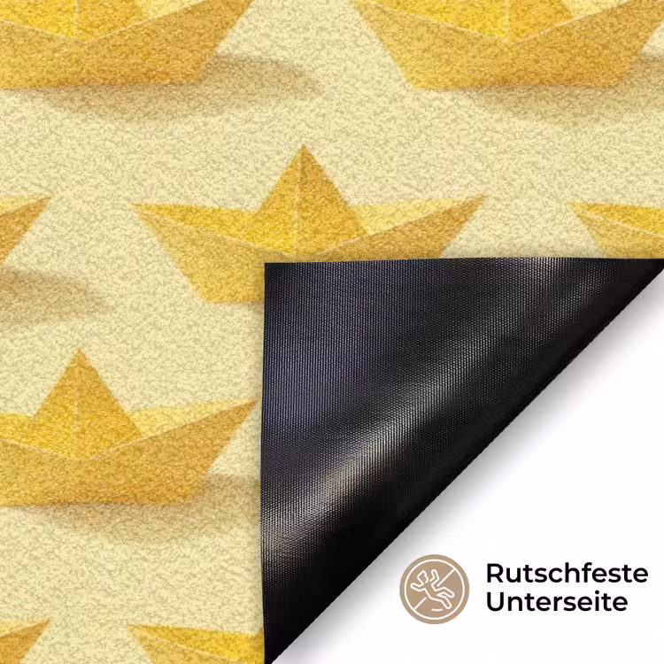Bootjes - Origami - Creatief - Geel Deurmat klein 898 -antislip_DE
