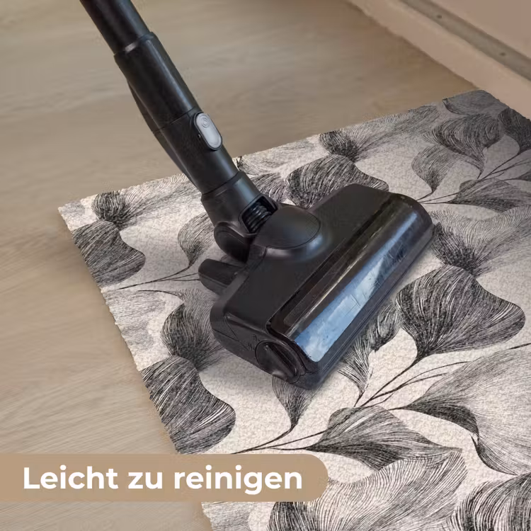 Botanisch - Bladeren - Zwart Deurmat klein 898 -reinigen_DE