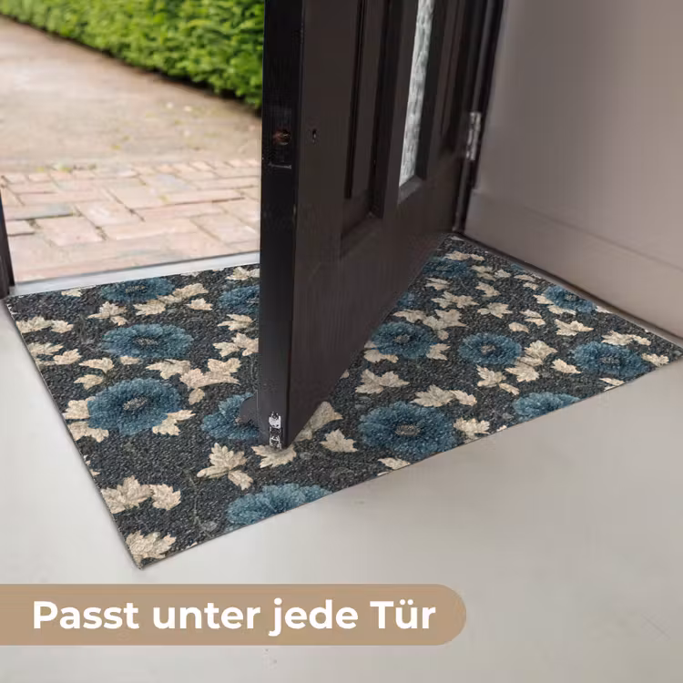 Botanisch - Bloemen - Blauw Deurmat klein 898 -USP_DE