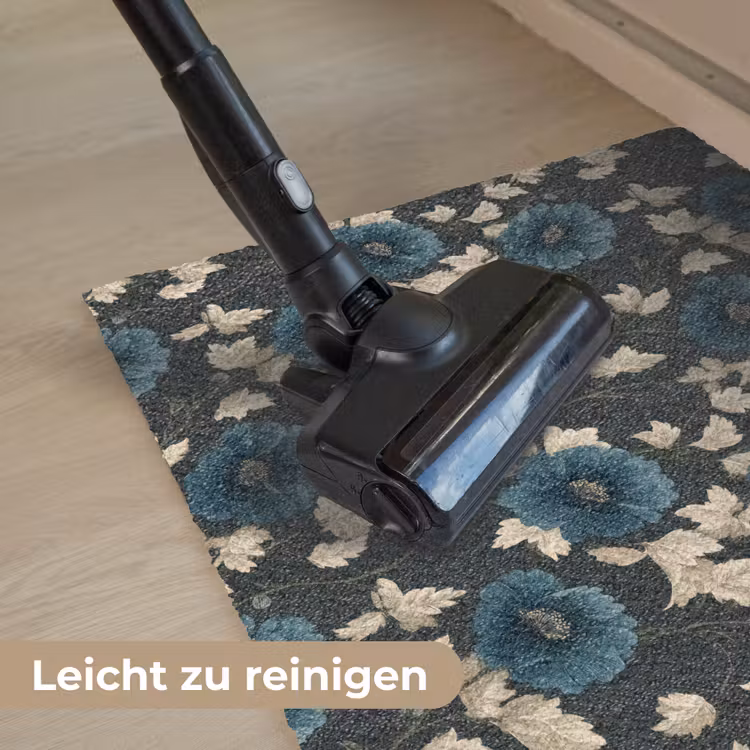 Botanisch - Bloemen - Blauw Deurmat klein 898 -reinigen_DE