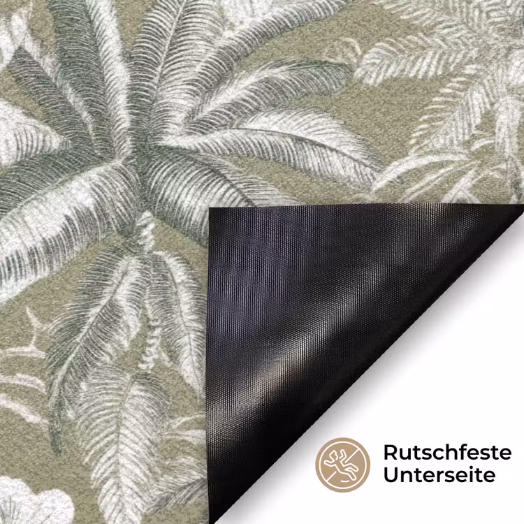 Botanisch - Bloemen - Groen Deurmat klein 898 -antislip_DE