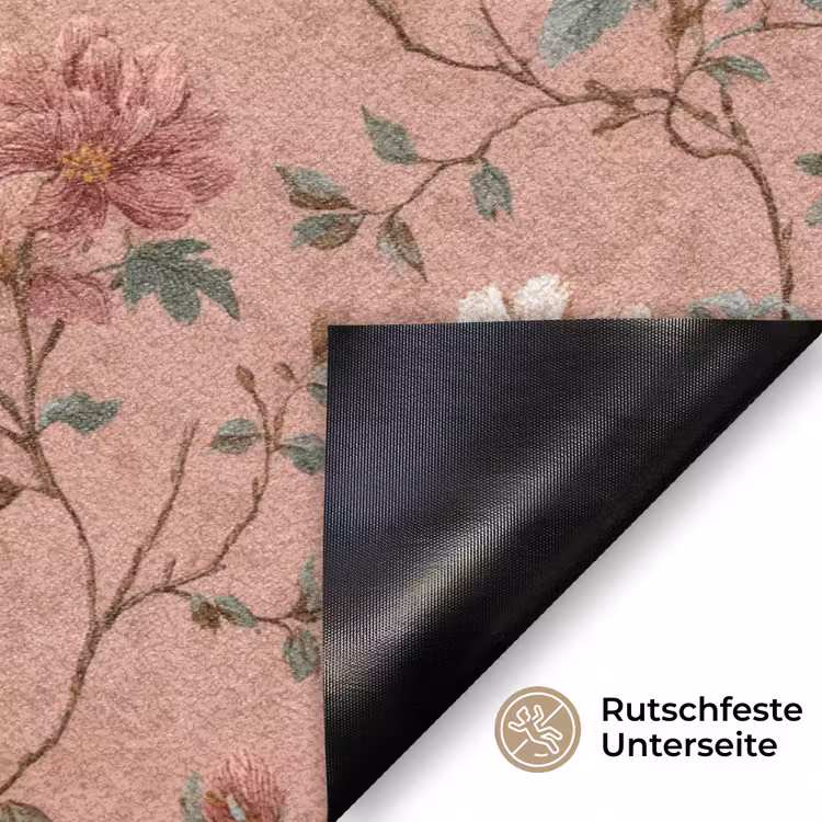 Botanisch - Bloemen - Roze Deurmat klein 898 -antislip_DE