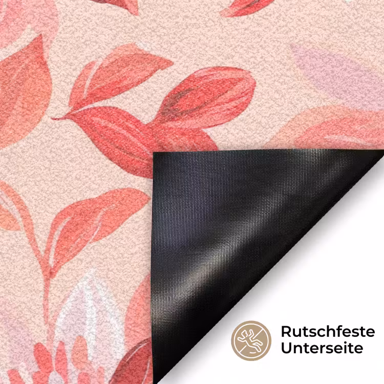Botanisch - Bloemen - Rood Deurmat klein 898 -antislip_DE