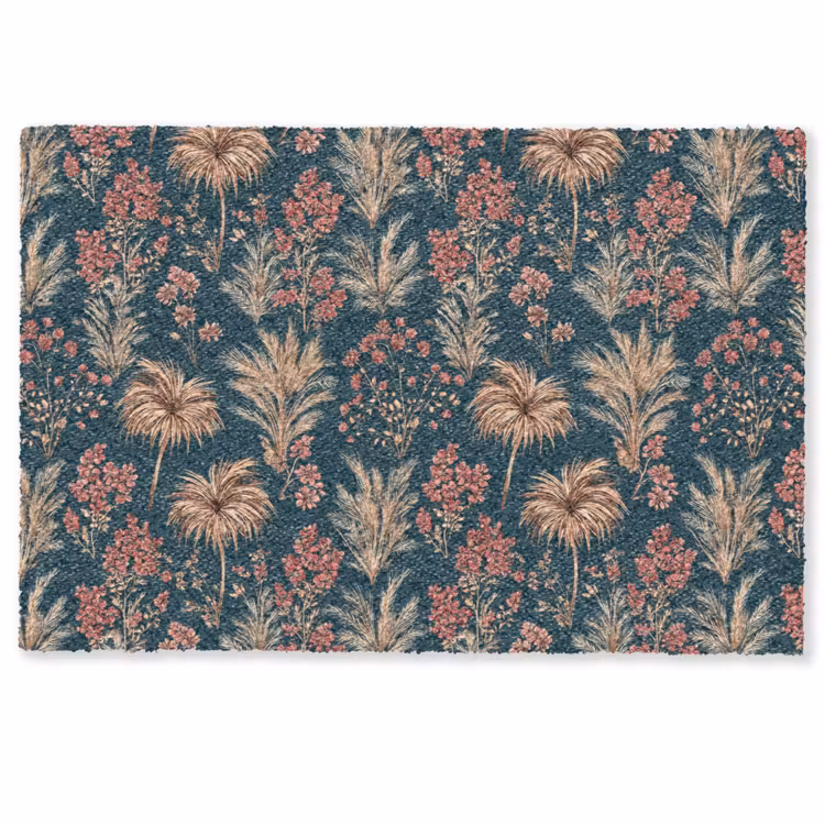 Botanisch - Patroon - Blauw Deurmat klein 898 -zkaufland3d