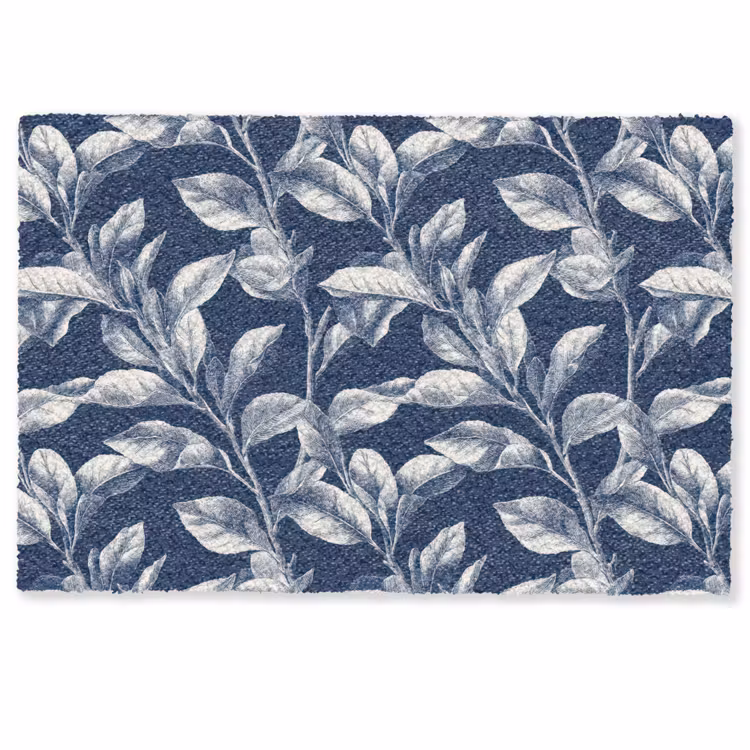 Botanisch - Patroon - Blauw Deurmat klein 898 -zkaufland3d