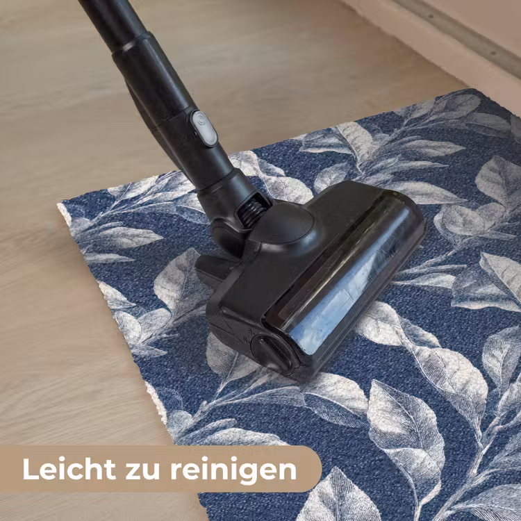 Botanisch - Patroon - Blauw Deurmat klein 898 -reinigen_DE