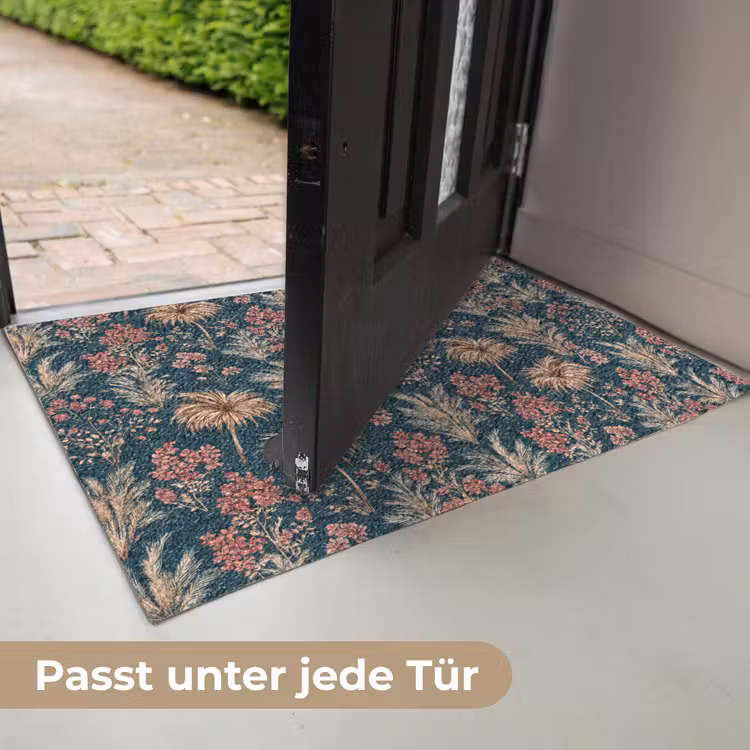 Botanisch - Patroon - Blauw Deurmat klein 898 -USP_DE