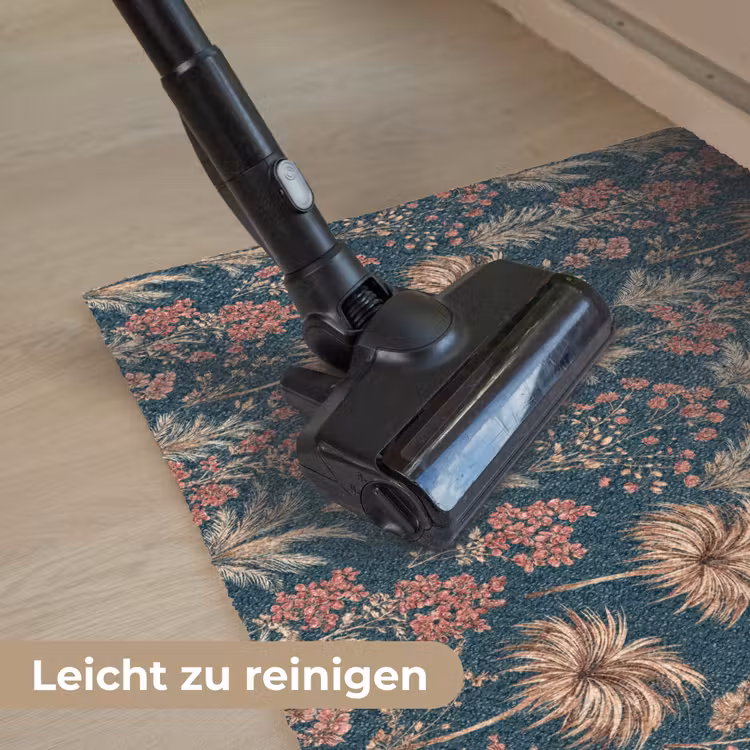 Botanisch - Patroon - Blauw Deurmat klein 898 -reinigen_DE