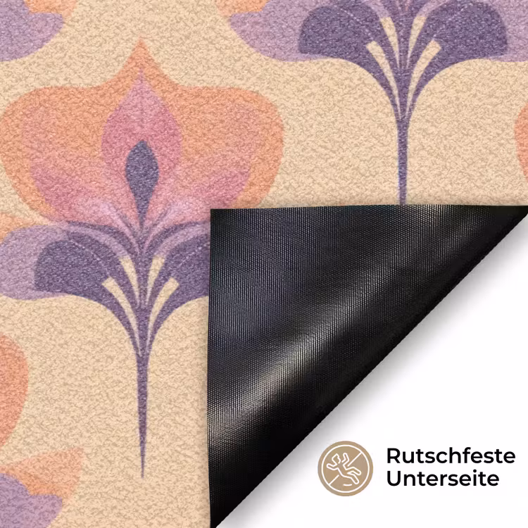 Botanisch - Patroon - Pastel Deurmat klein 898 -antislip_DE