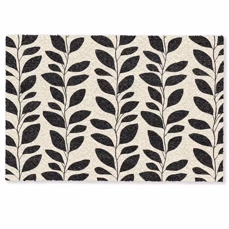 Botanisch - Dessin - Zwart - Beige Deurmat klein 898 -zkaufland3d