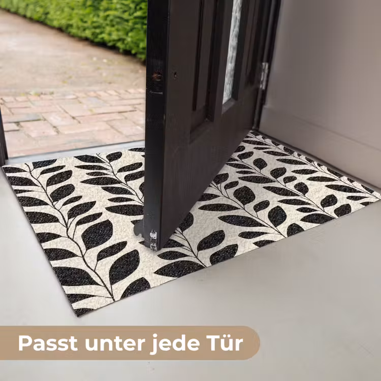 Botanisch - Dessin - Zwart - Beige Deurmat klein 898 -USP_DE