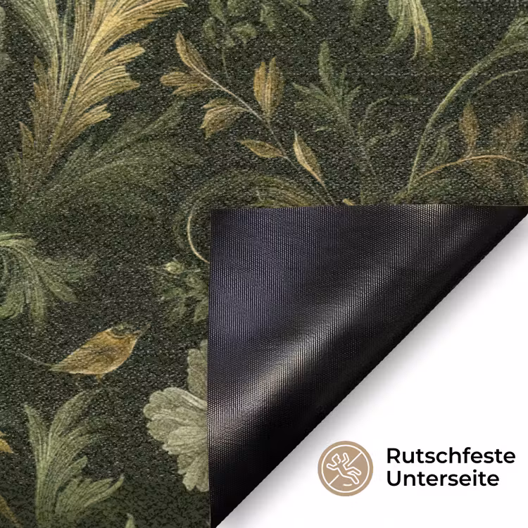 Botanisch - Naadloos - Bloemen Deurmat klein 898 -antislip_DE