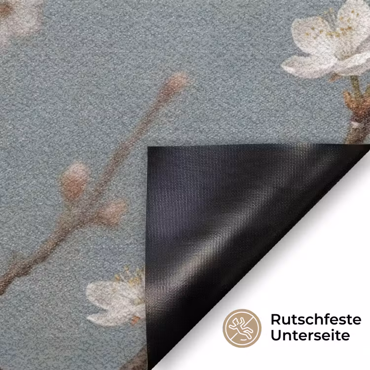 Botanisch - Stilleven - Blauw Deurmat klein -antislip_DE
