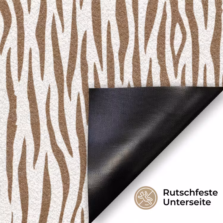 Bruin - Patroon - Zebra Deurmat klein 898 -antislip_DE