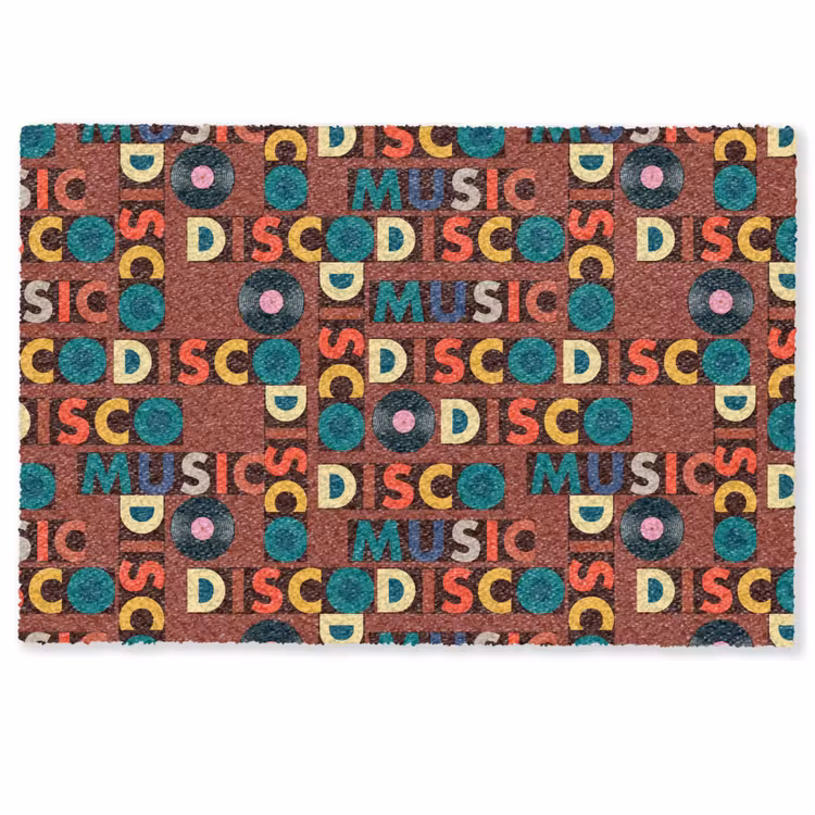 Bruin - Retro - Disco - Patroon Deurmat klein 898 -zkaufland3d
