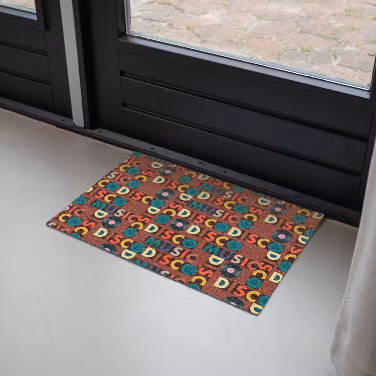 Bruin - Retro - Disco - Patroon Deurmat klein 898 -sfeer2
