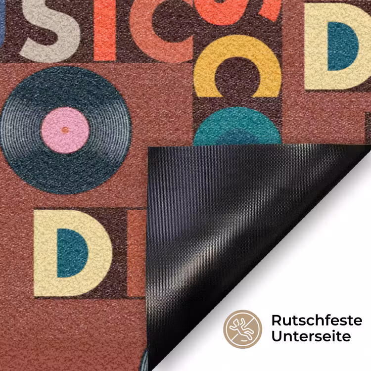 Bruin - Retro - Disco - Patroon Deurmat klein 898 -antislip_DE
