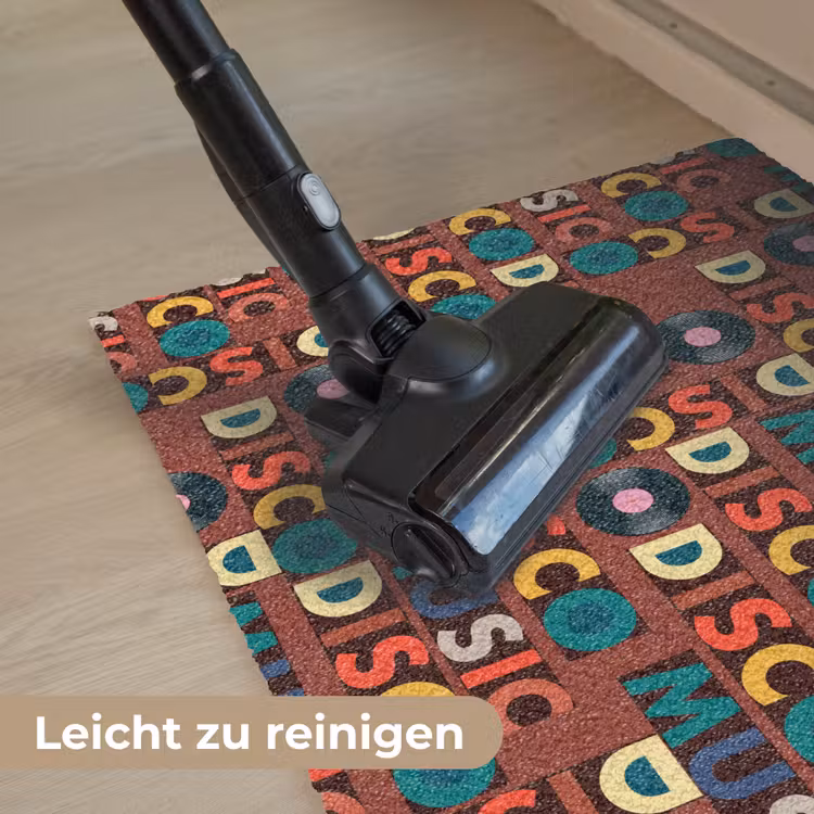 Bruin - Retro - Disco - Patroon Deurmat klein 898 -reinigen_DE