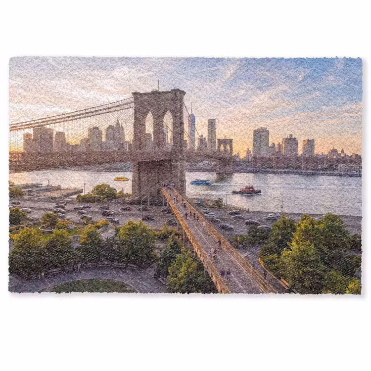 Fußmatte - Brücke – Fluss – Stadt – Sonnenuntergang – Architektur - Brug - Rivier - Stad - Zonsondergang - Architectuur Deurmat klein