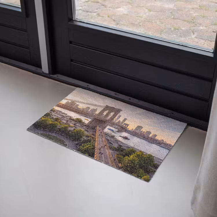 Fußmatte - Brücke – Fluss – Stadt – Sonnenuntergang – Architektur - Brug - Rivier - Stad - Zonsondergang - Architectuur Deurmat klein
