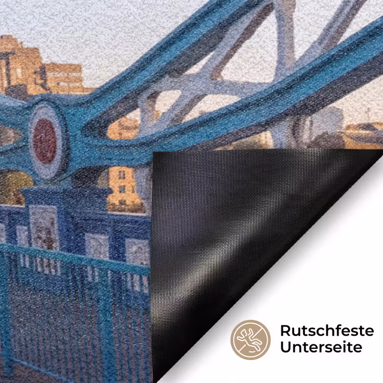 Fußmatte - Brücke – Turm – Architektur – Klassisch – Blau - Brug - Toren - Architectuur - Klassiek - Blauw Deurmat klein