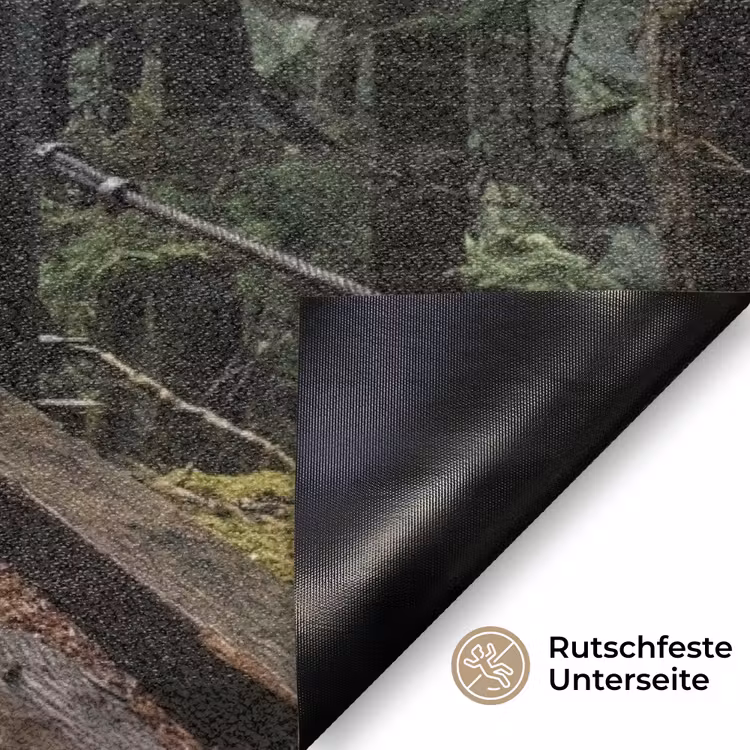 Brug - Bos - Mist - Natuur Deurmat klein -antislip_DE