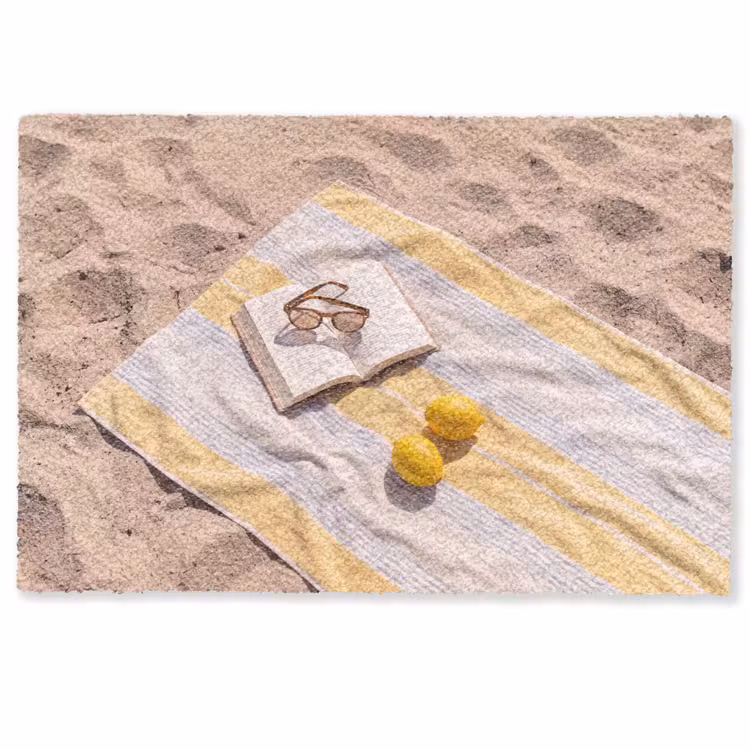 Fußmatte - Buch – Sonnenbrille – Strand – Sommer – Gelb - Boek - Zonnebril - Strand - Zomer - Geel Deurmat klein