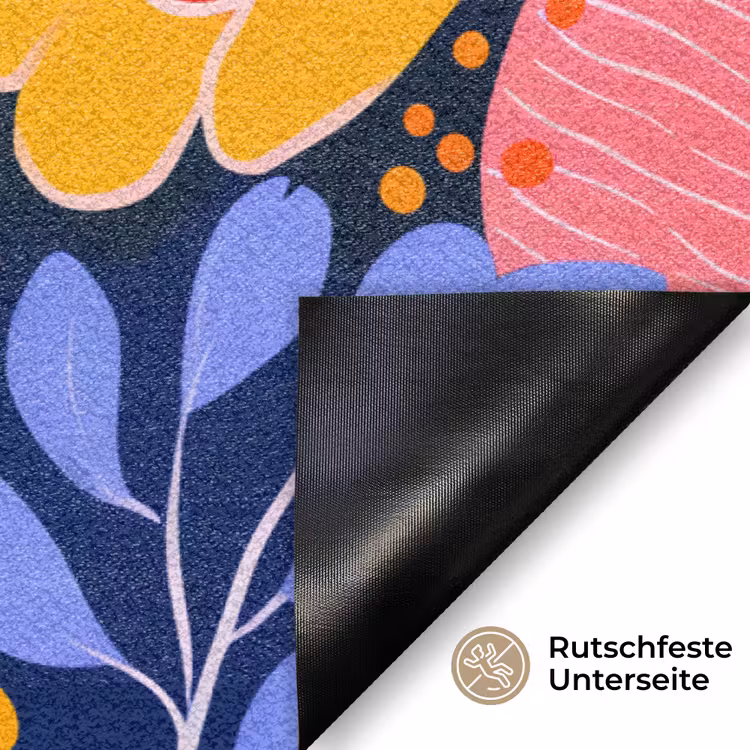 Kleurrijk - Bloemen - Abstract - Stippen Deurmat klein -antislip_DE
