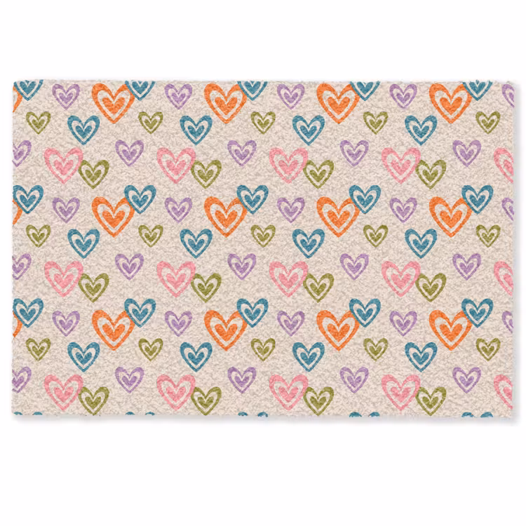 Kleurrijk - Hartjes - Patroon - Beige Deurmat klein 898 -zkaufland3d