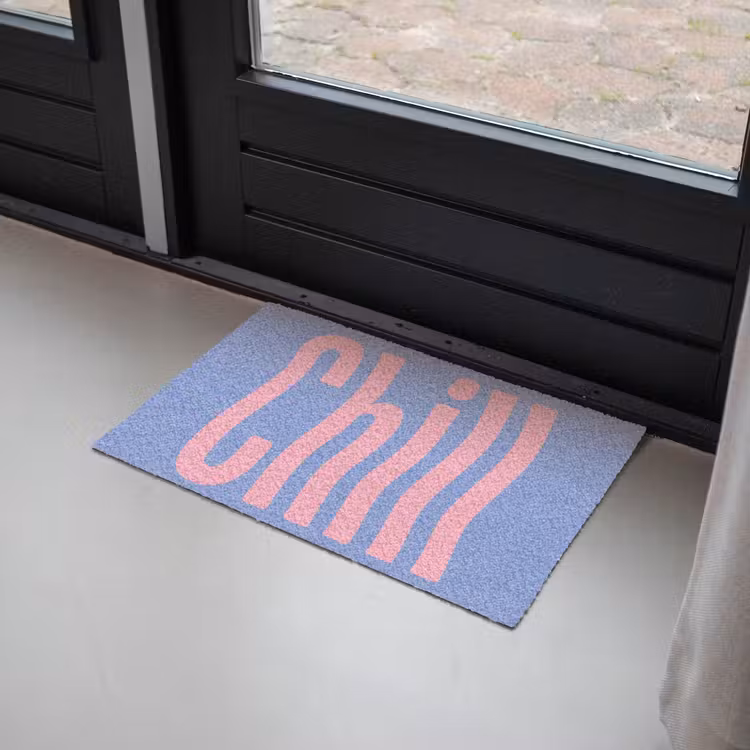 Chill - Roze - Blauw - Golvend Deurmat klein -sfeer2